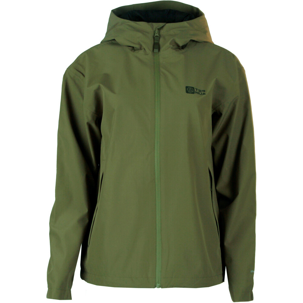 Ternua chaqueta impermeable mujer SIKU RAIN VERDE vista frontal