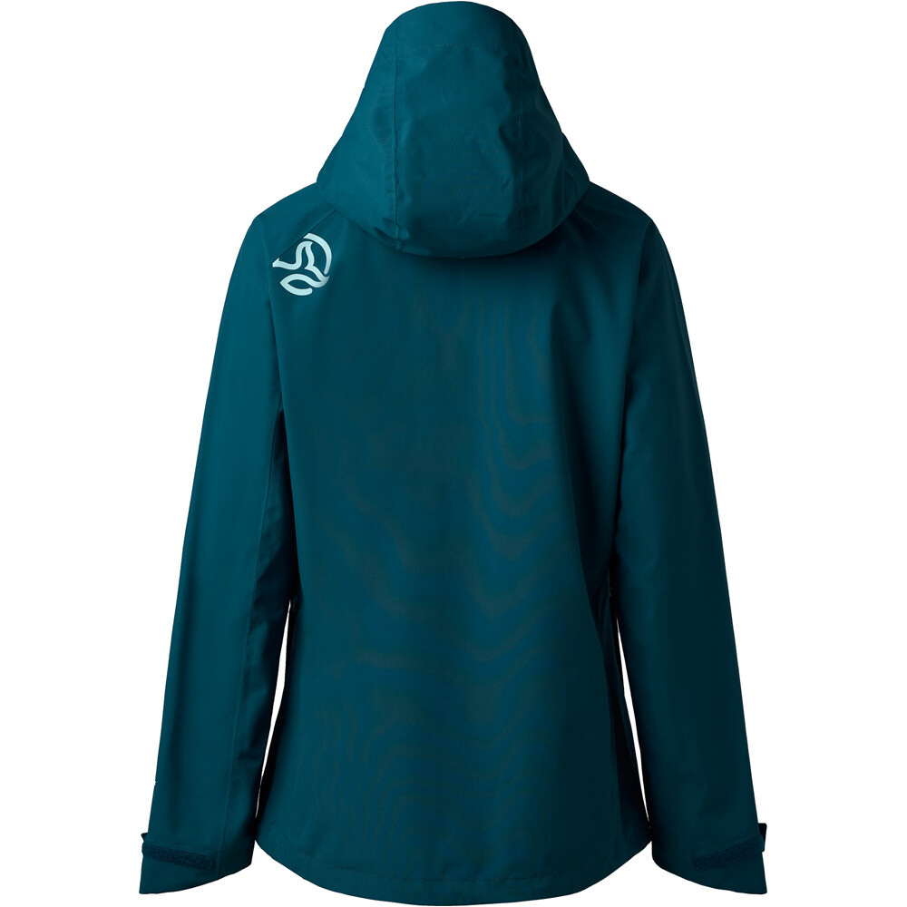 Ternua chaqueta impermeable mujer VALDUR AZUL vista trasera