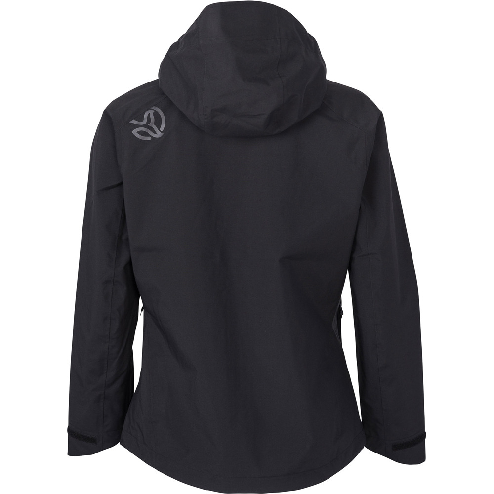 Ternua chaqueta impermeable mujer VALDUR NEGRO vista trasera