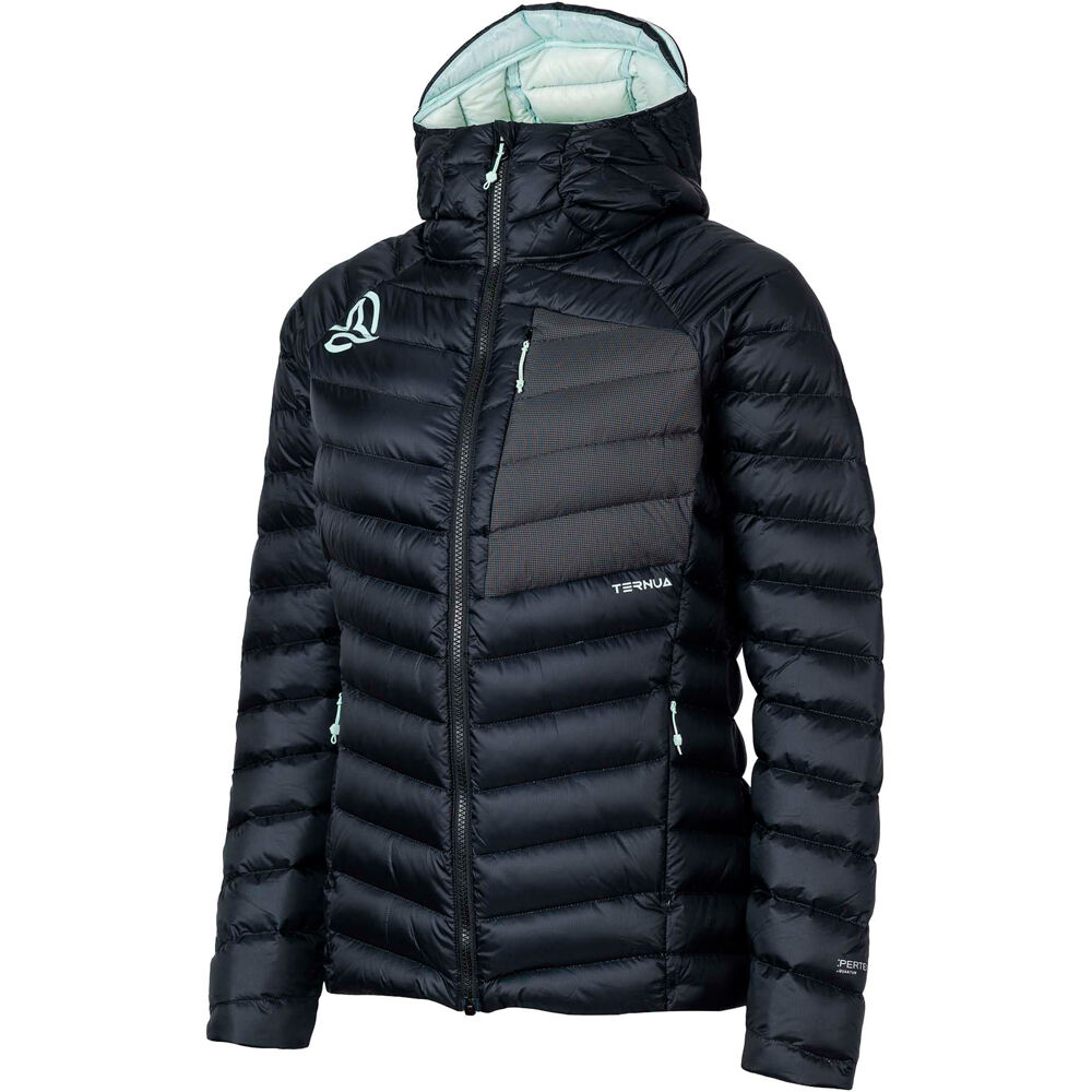 Ternua chaqueta outdoor mujer VILMAN PRO DOWN JKT W NEGRO vista frontal