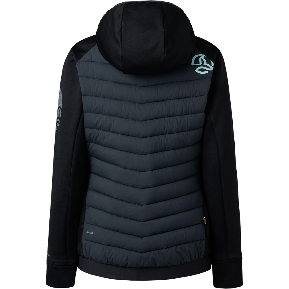 Ternua chaqueta outdoor mujer YUKKON 2.0 HYBRID GRIS vista trasera