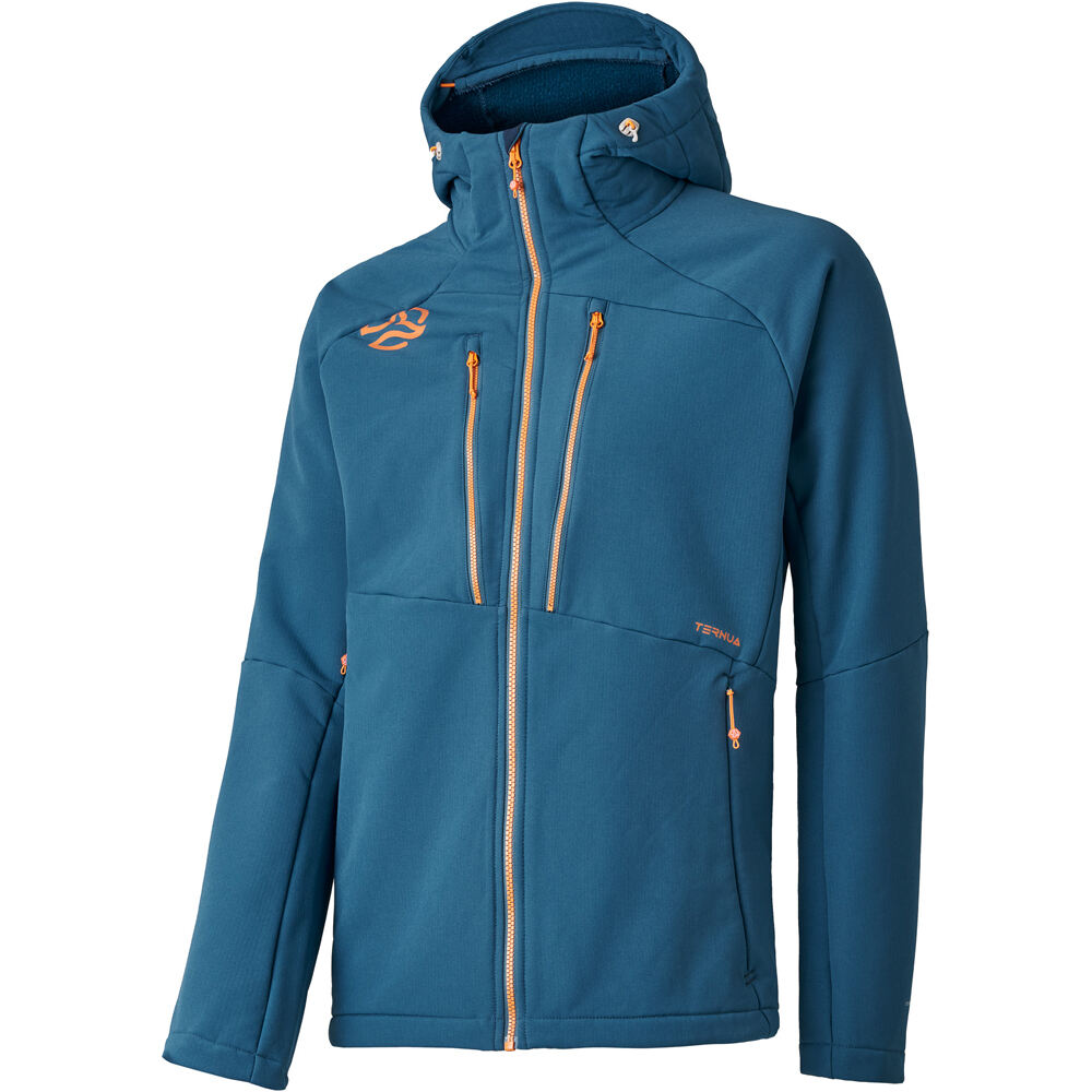 Ternua chaqueta softshell hombre LOKKTA HARD AZUL vista frontal