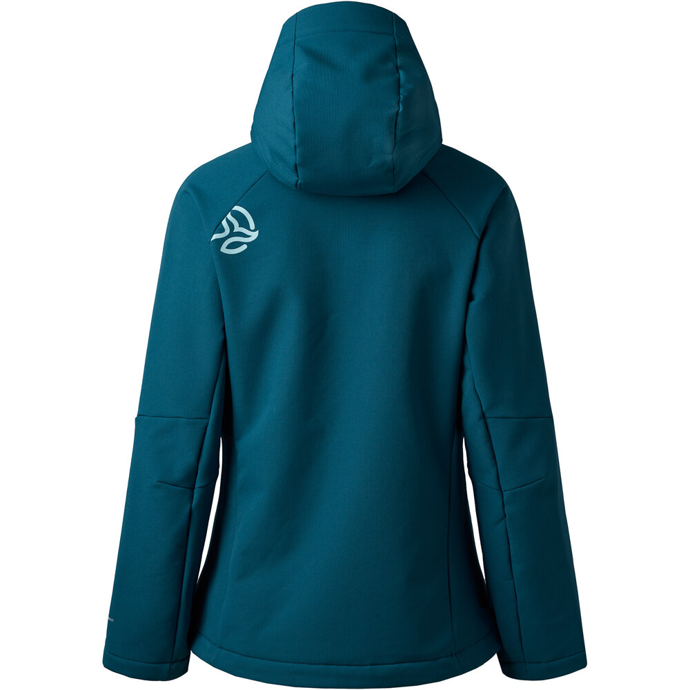 Ternua chaqueta softshell mujer LOKKTA HARD AZUL vista trasera