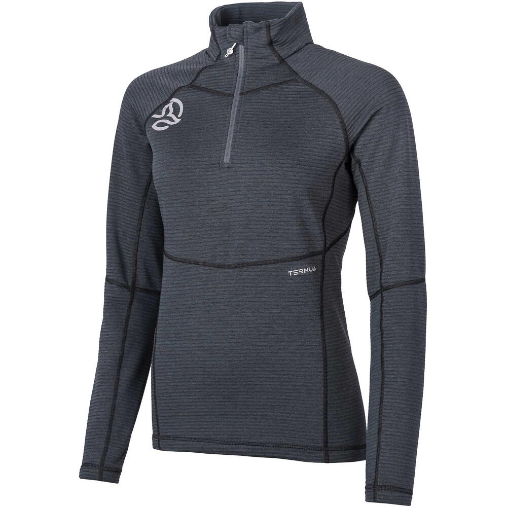 Ternua forro polar mujer MOMHILL 1/2 ZIP GRIS vista frontal