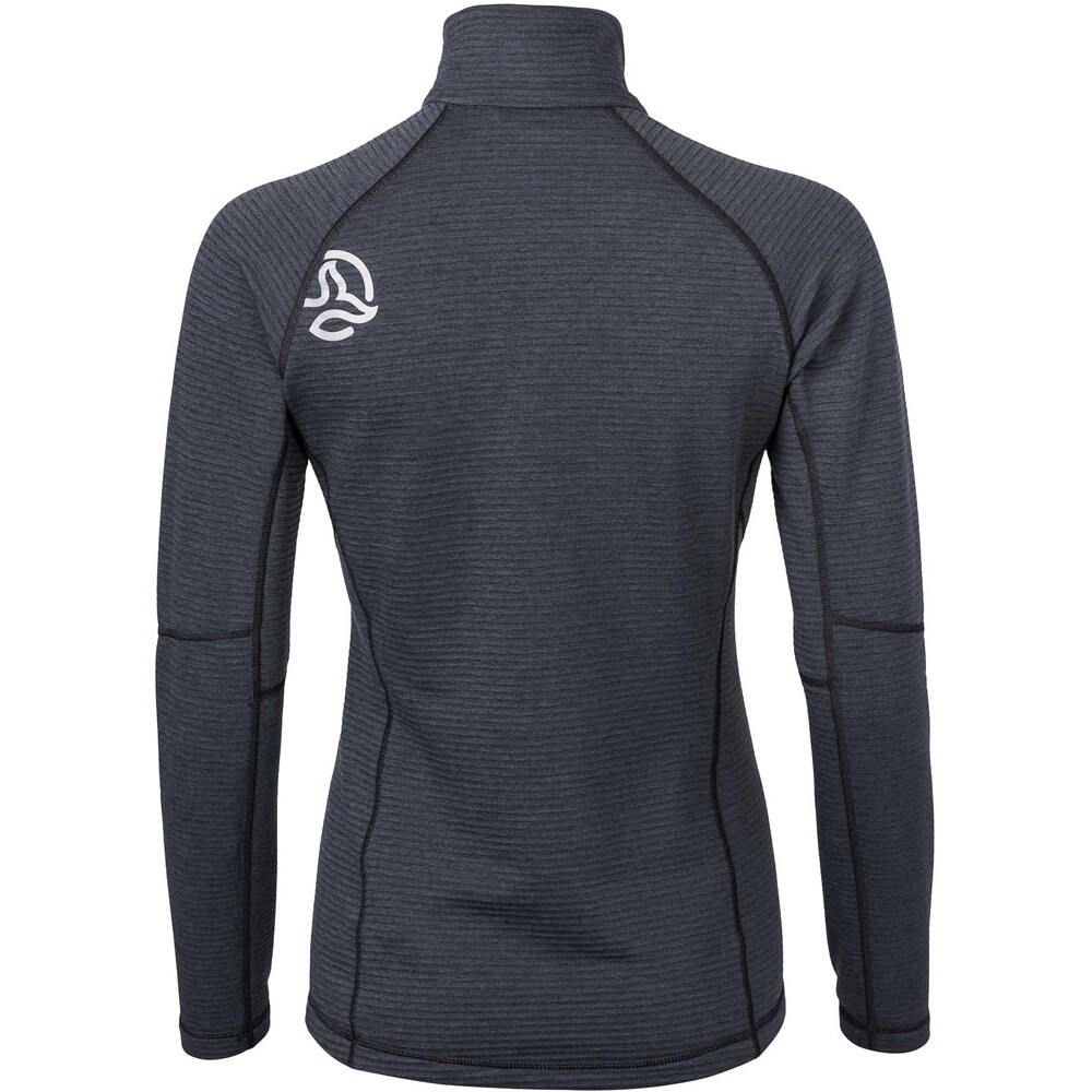 Ternua forro polar mujer MOMHILL 1/2 ZIP GRIS vista trasera