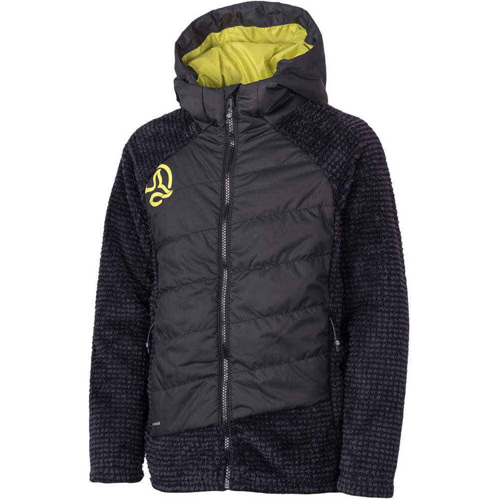 Ternua forro polar niño DEKO HYBRID NEGRO vista frontal