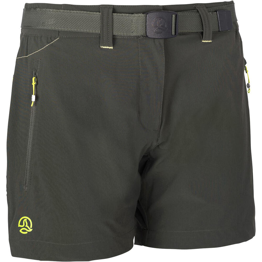 Ternua pantalón corto montaña mujer FRIZA VERDE vista frontal