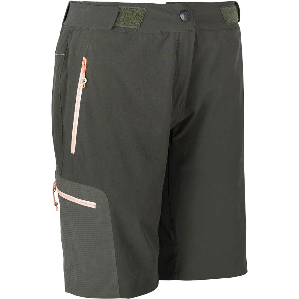 Ternua pantalón corto montaña mujer KULTUS VERDE vista frontal