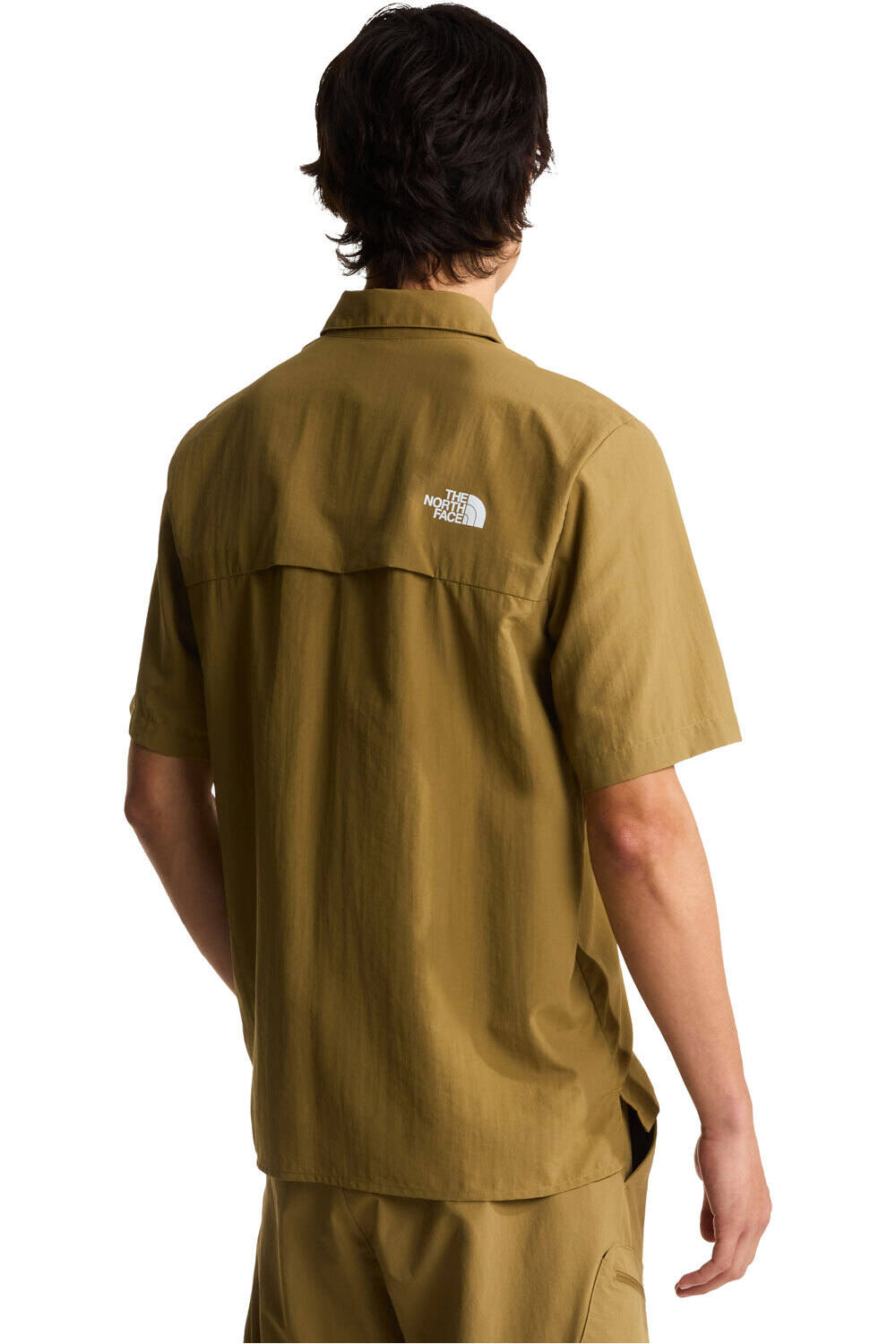 The North Face camisa montaña manga corta hombre PACKABLE MARRON vista trasera