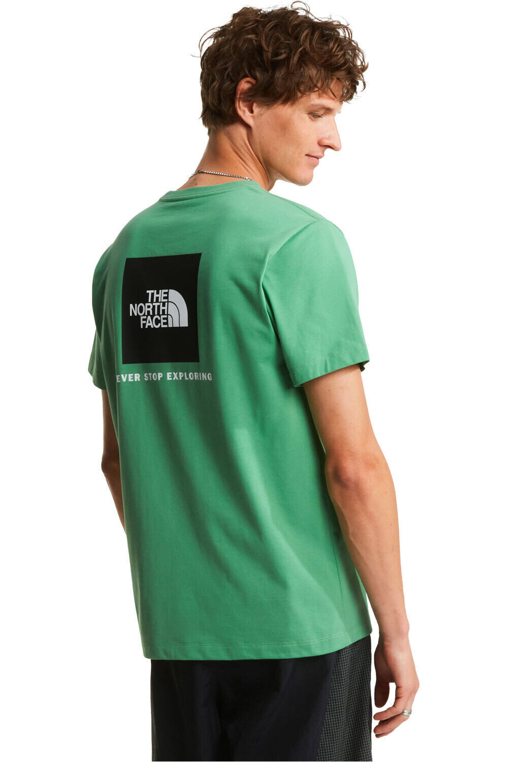 The North Face camiseta manga corta hombre EVOLUTION BOX VERDE vista trasera