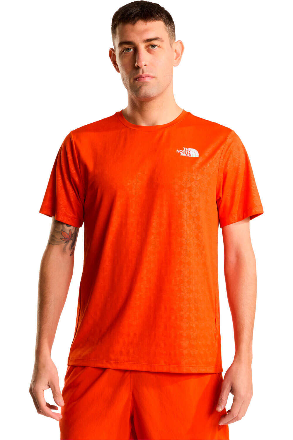 The North Face camiseta montaña manga corta hombre 24/7 PENTADOME ROJO vista frontal