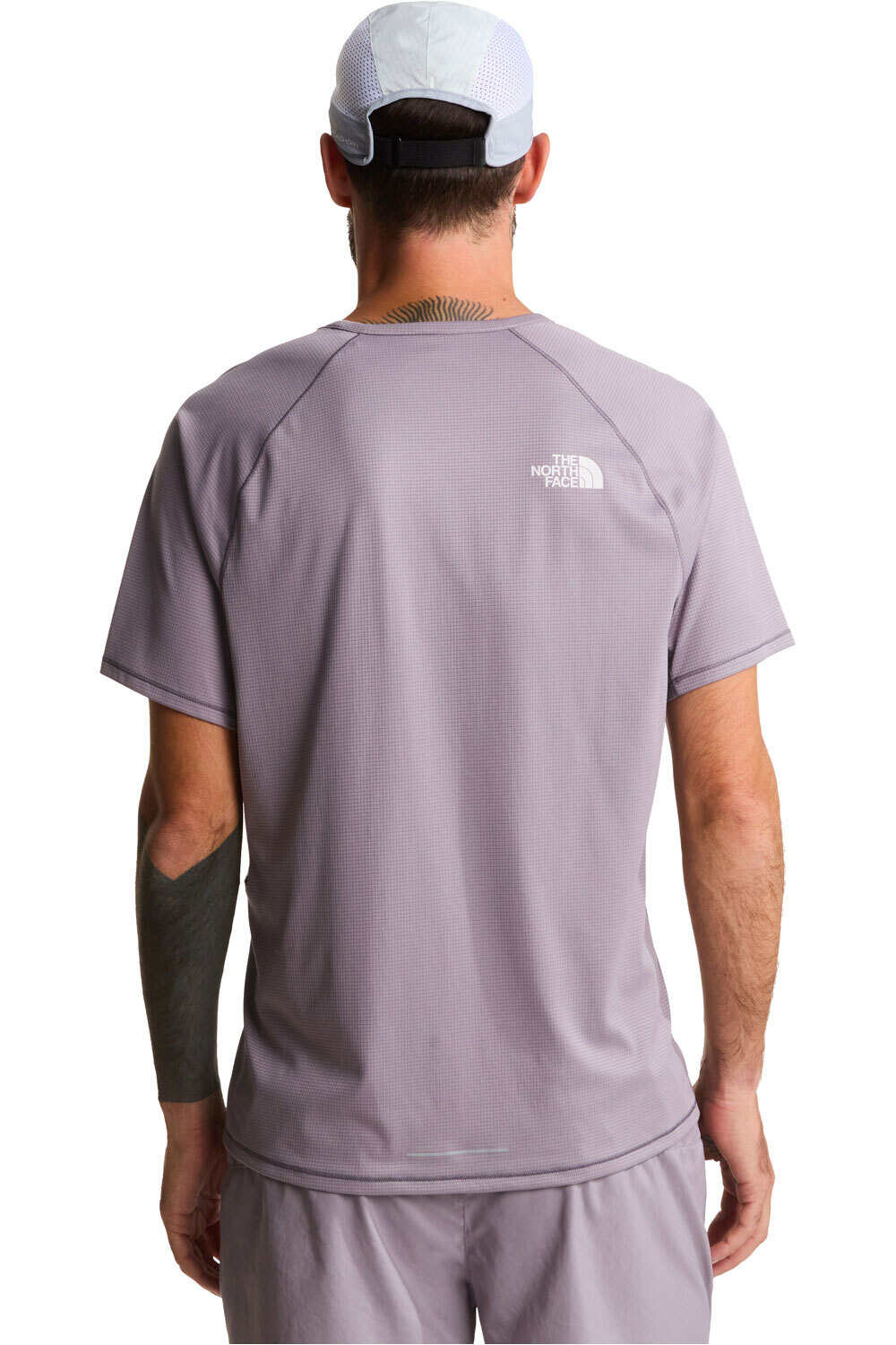 The North Face camiseta montaña manga corta hombre SUNRISER GRIS vista trasera