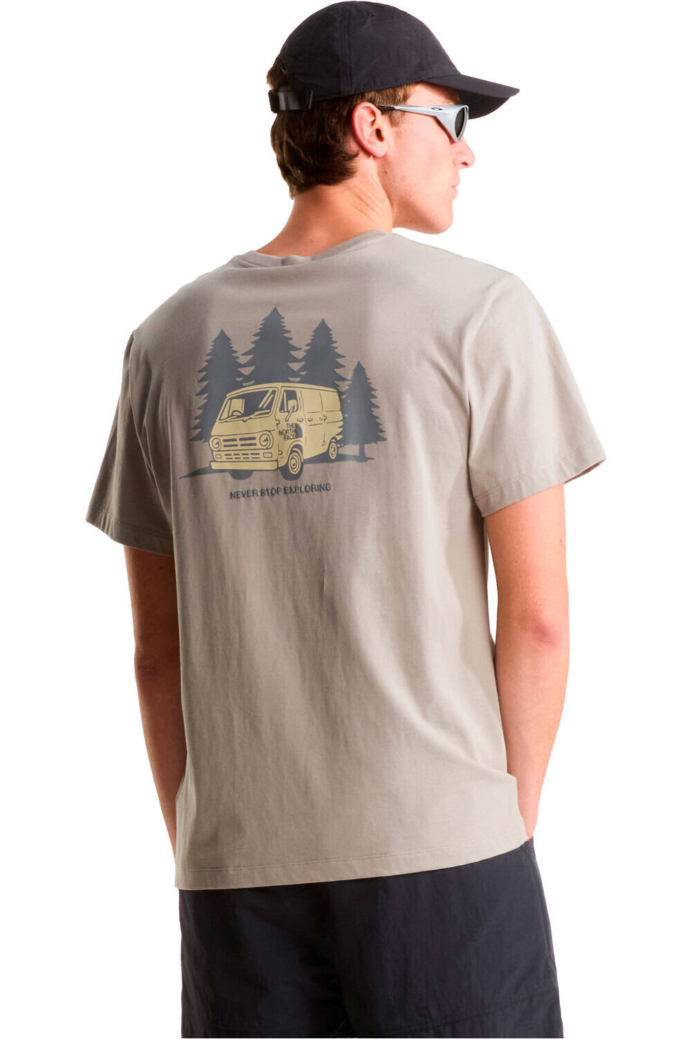 The North Face camiseta montaña manga corta hombre VAN LIFE GRIS vista trasera