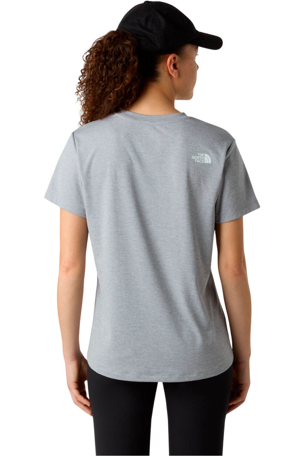 The North Face camiseta montaña manga corta mujer FLEX GRIS vista trasera