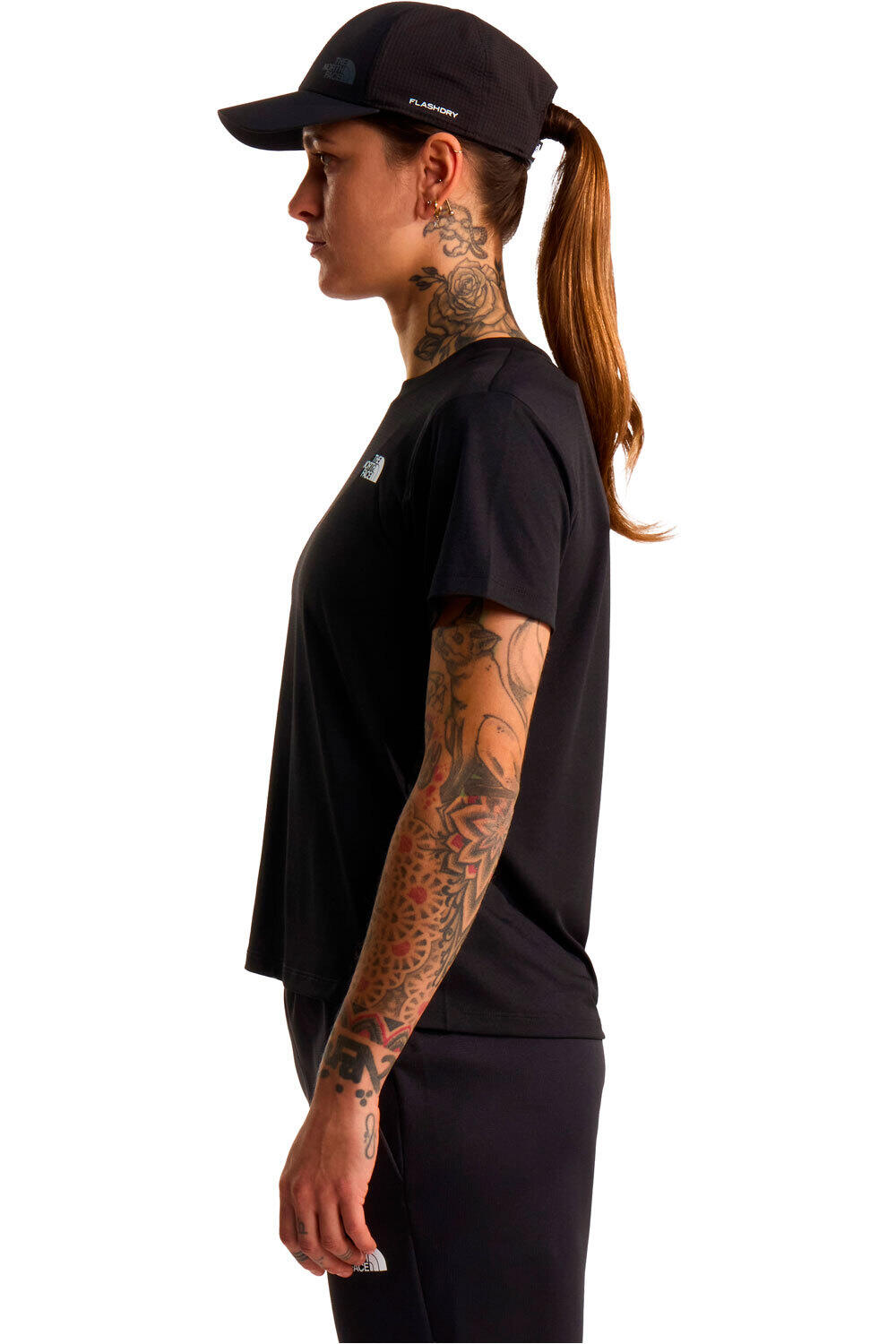 The North Face camiseta montaña manga corta mujer FLEX NEGRO vista detalle