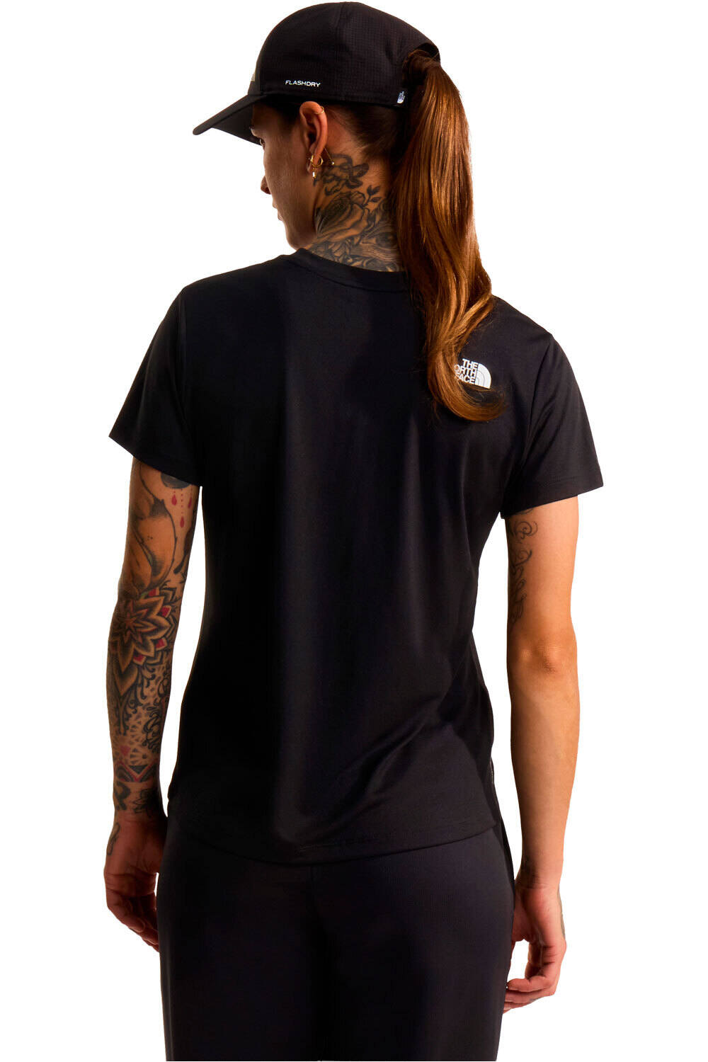 The North Face camiseta montaña manga corta mujer FLEX NEGRO vista trasera