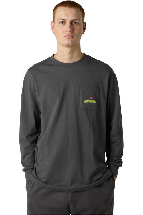 The North Face camiseta montaña manga larga hombre EXPEDITION CELEBRATION OVERSIZED GRIS
