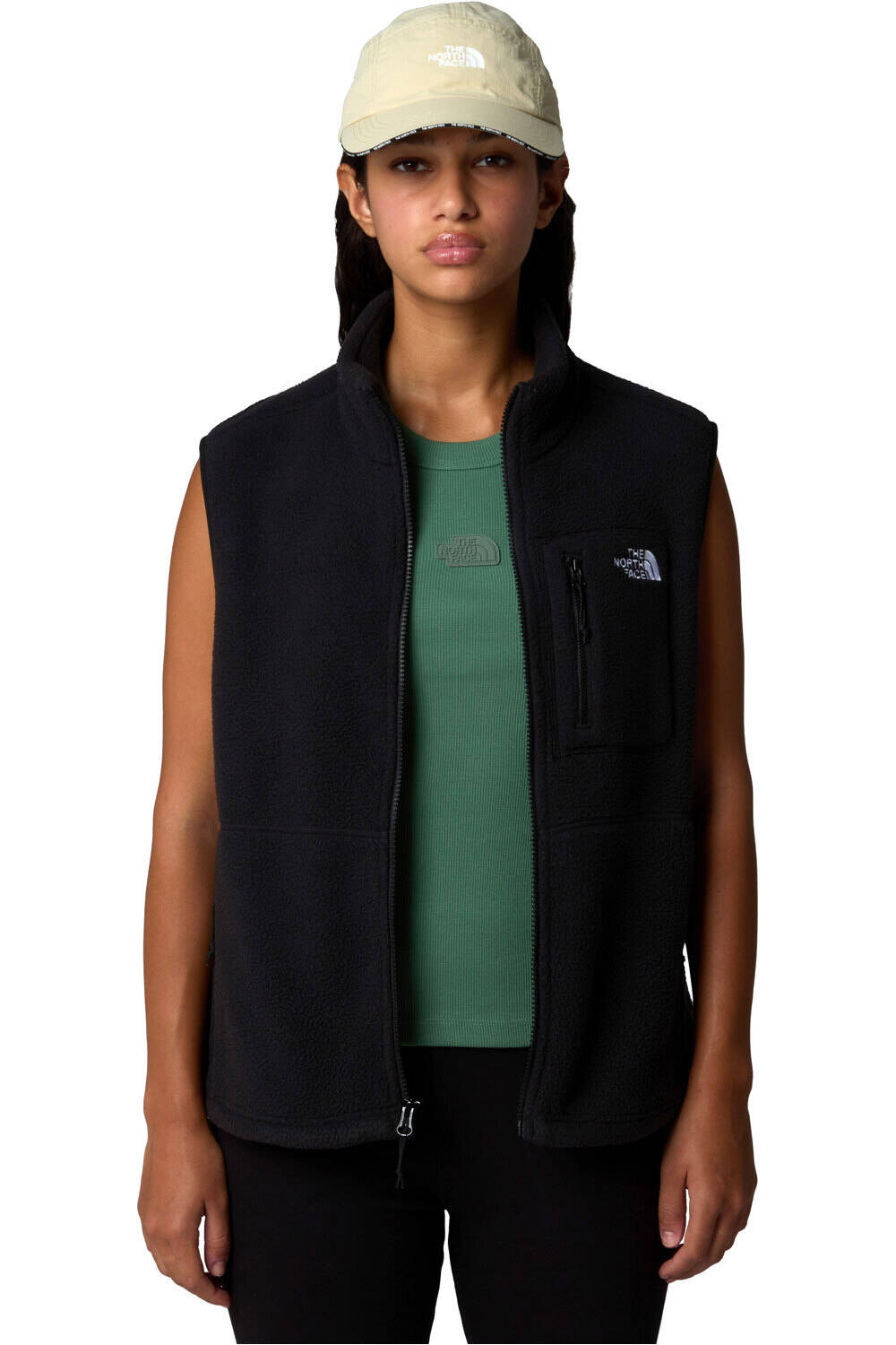 The North Face chaleco outdoor mujer YUMIORI MARRON vista detalle