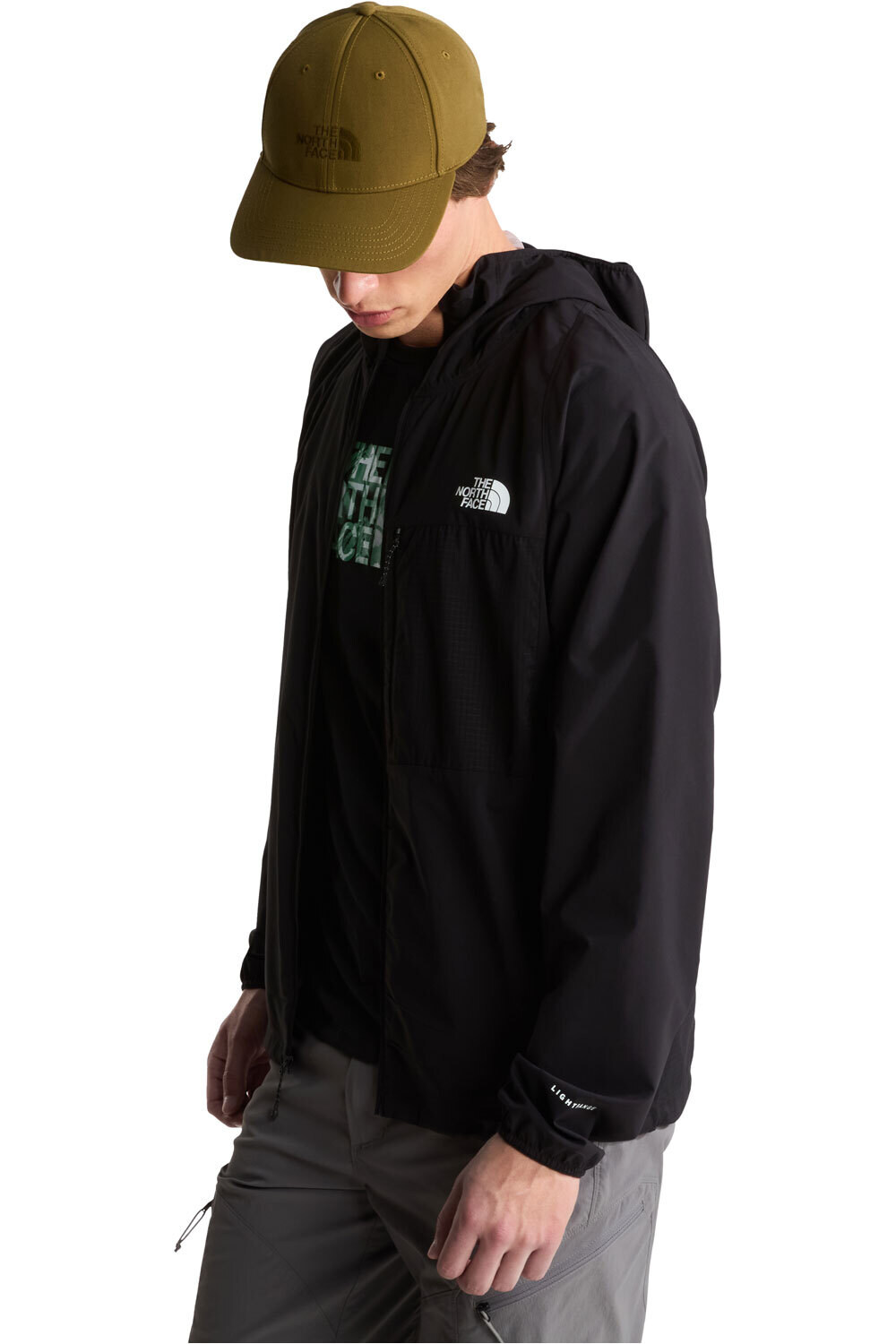 The North Face chaqueta impermeable hombre M LIGHTRANGE WOVEN JACKET MARRON vista detalle
