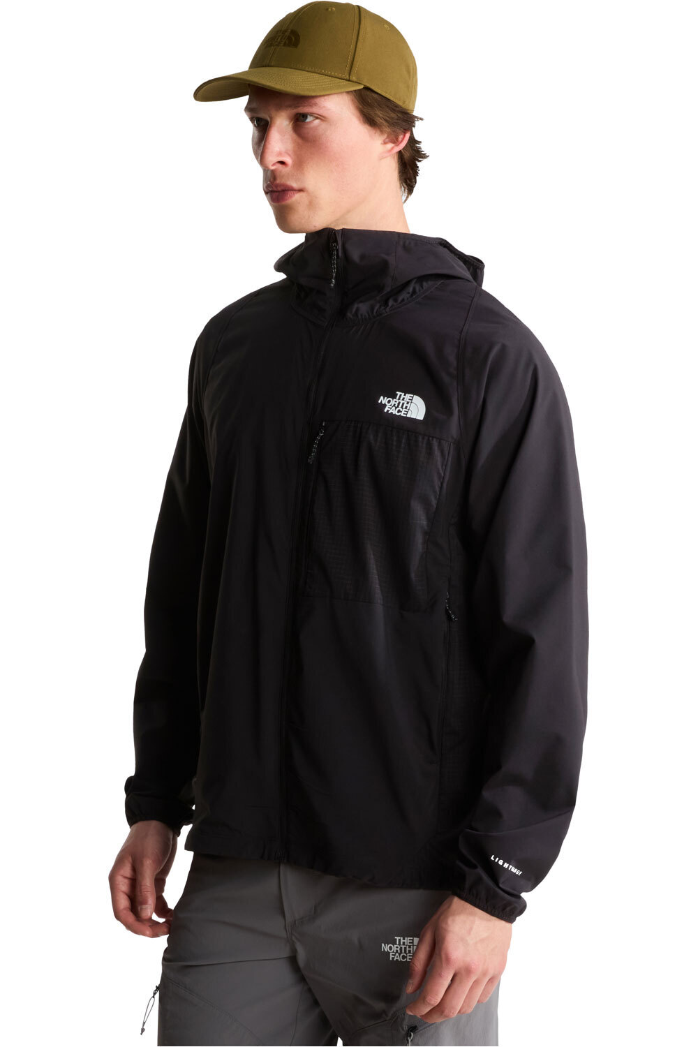 The North Face chaqueta impermeable hombre M LIGHTRANGE WOVEN JACKET MARRON vista frontal