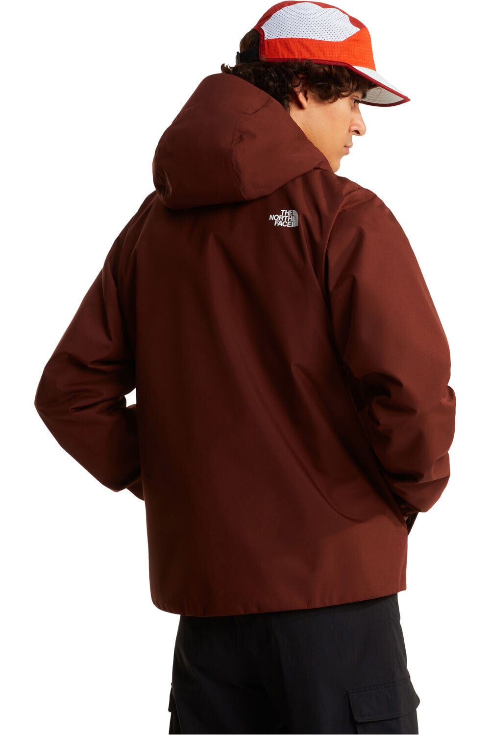 The North Face chaqueta impermeable hombre QUEST MONO ROJO vista trasera