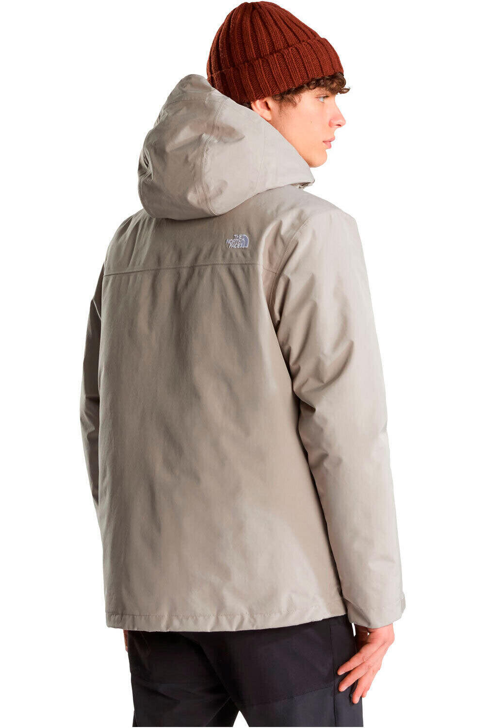 The North Face chaqueta impermeable insulada hombre CARTO MONO TRICLIMATE GRIS vista trasera