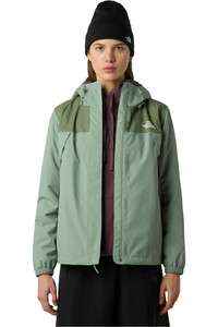 The North Face chaqueta impermeable mujer ANTORA RAIN VERDE vista detalle