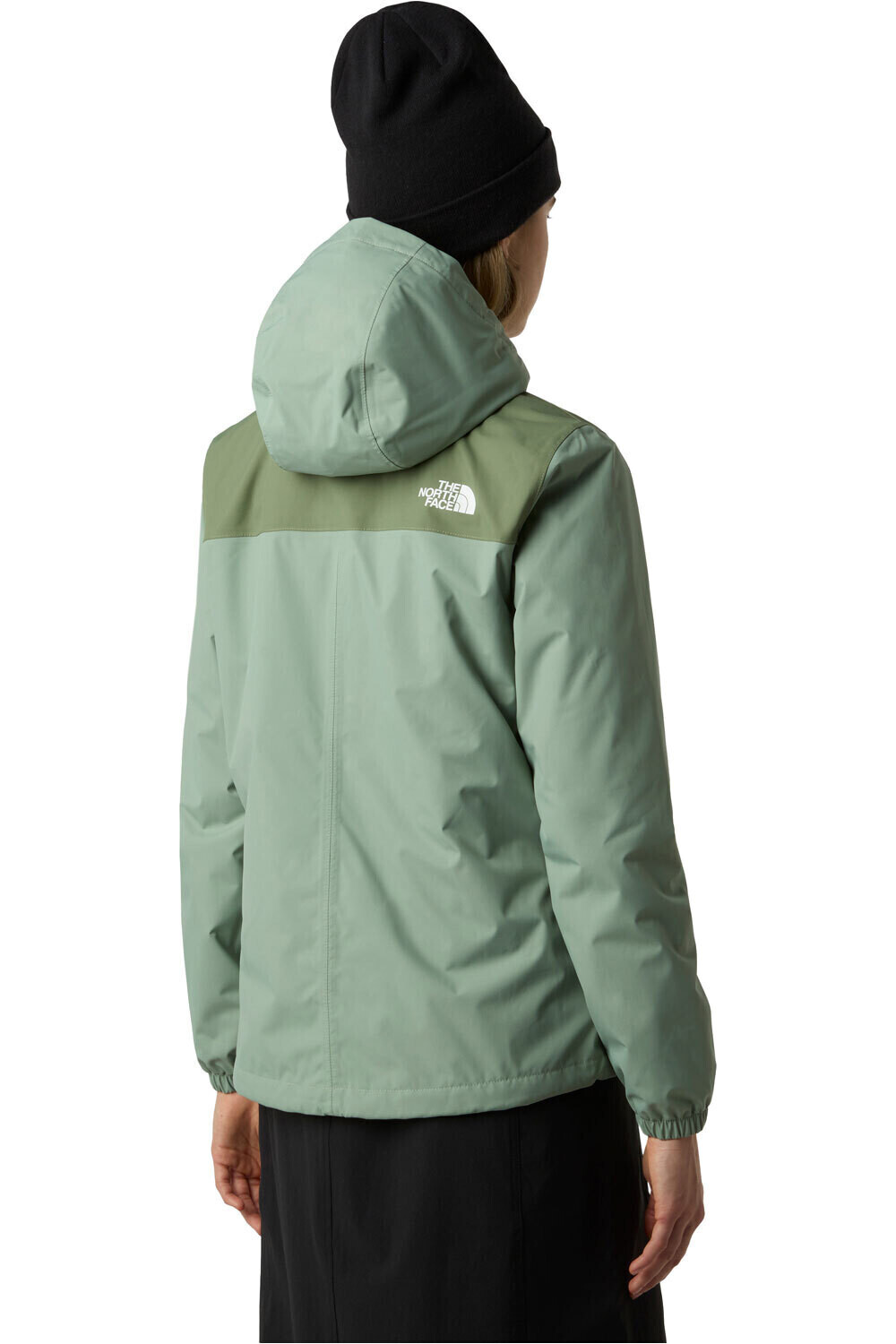 The North Face chaqueta impermeable mujer ANTORA RAIN VERDE vista trasera