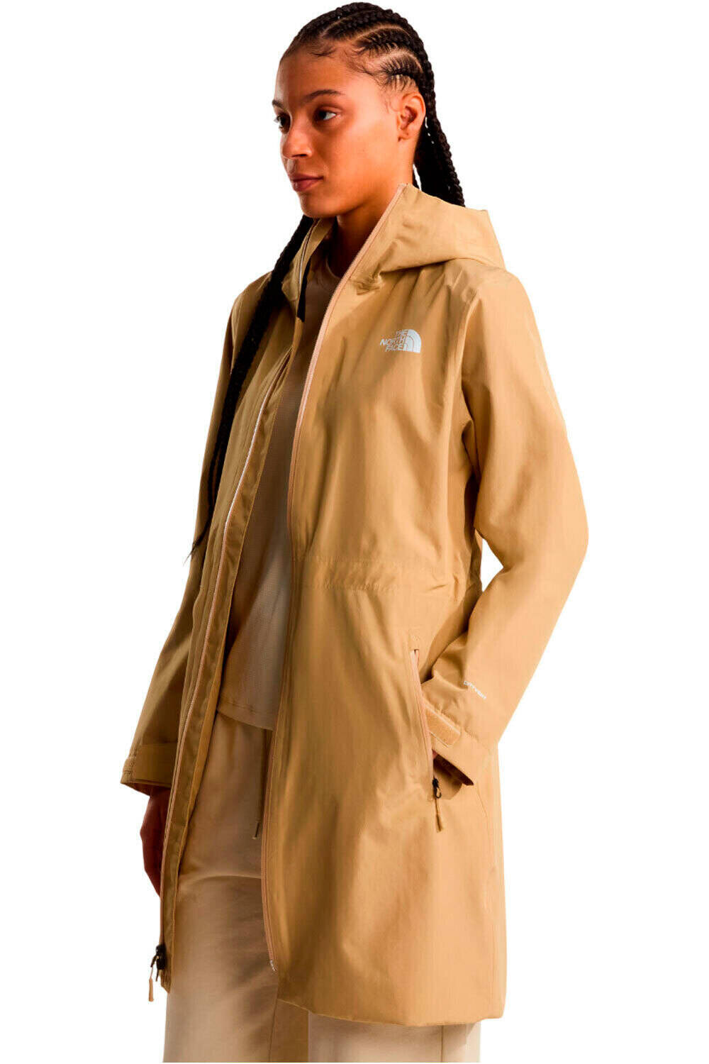The North Face chaqueta impermeable mujer DRYVENT HIKESTELLER MARRON vista detalle
