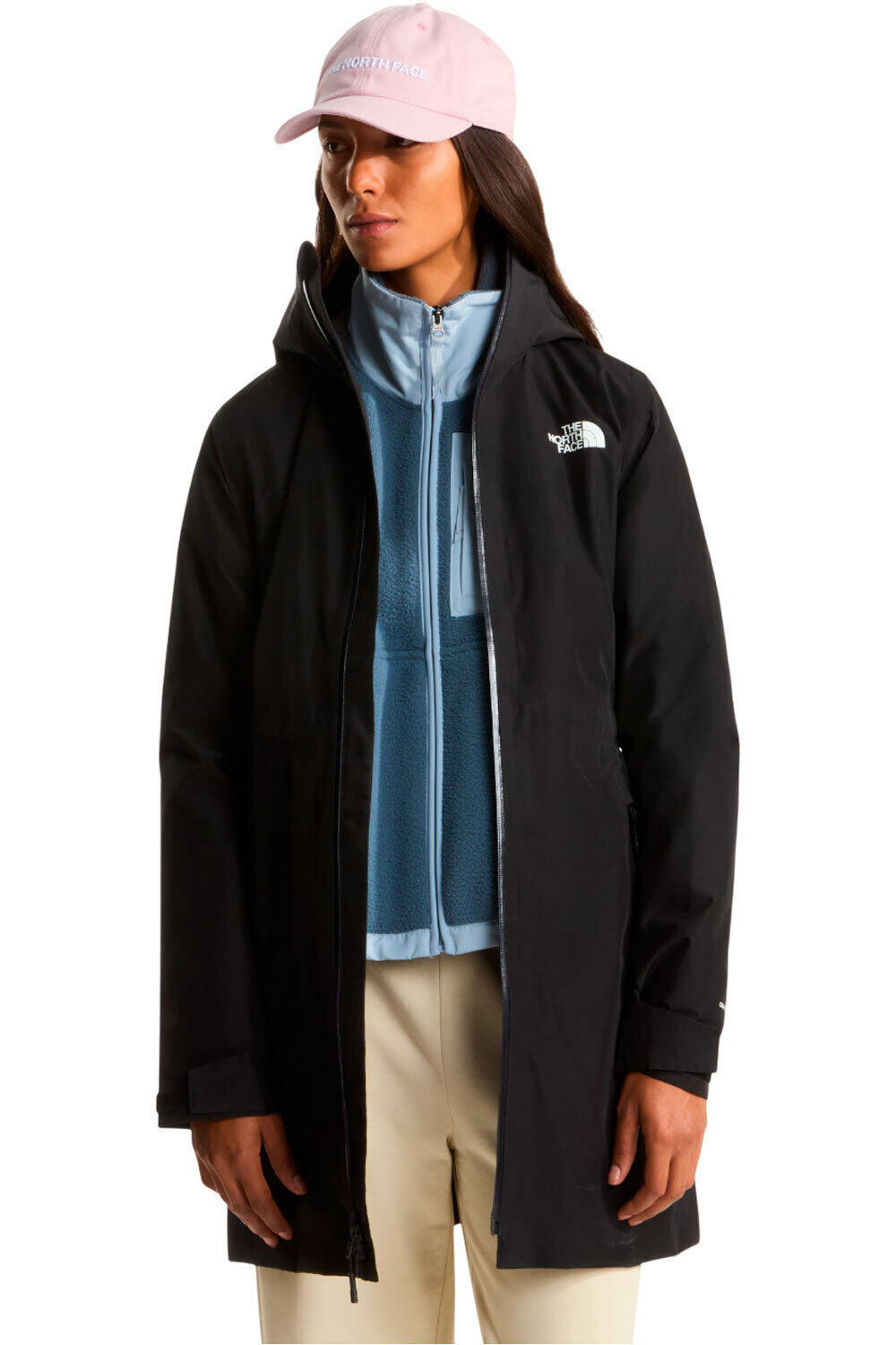 The North Face chaqueta impermeable mujer DRYVENT HIKESTELLER NEGRO vista detalle