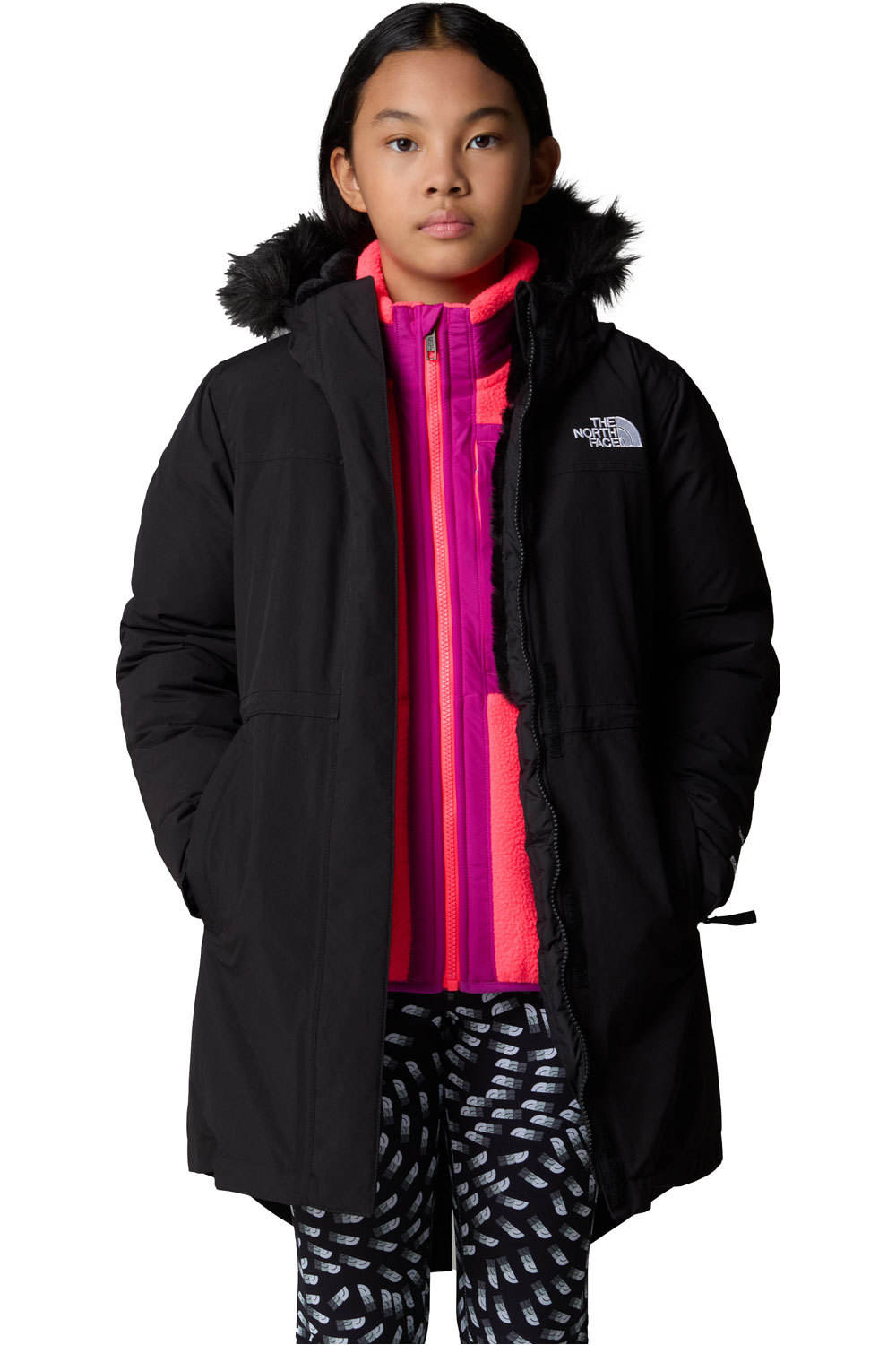 The North Face chaqueta impermeable niño ARTIK NEGRO vista detalle