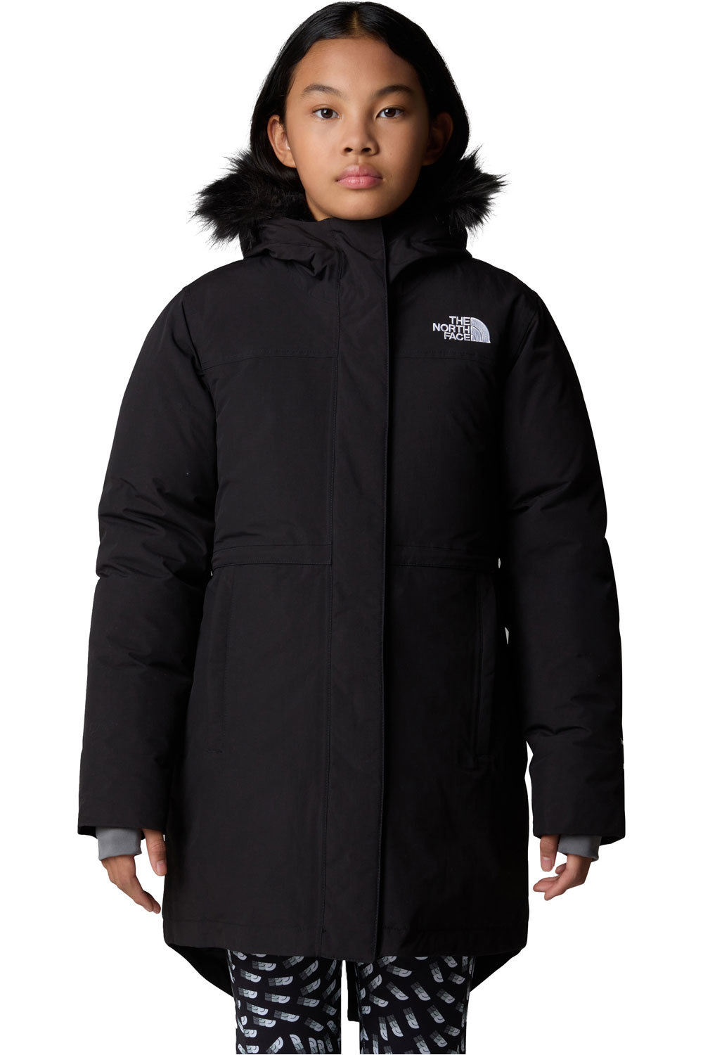 The North Face chaqueta impermeable niño ARTIK NEGRO vista frontal