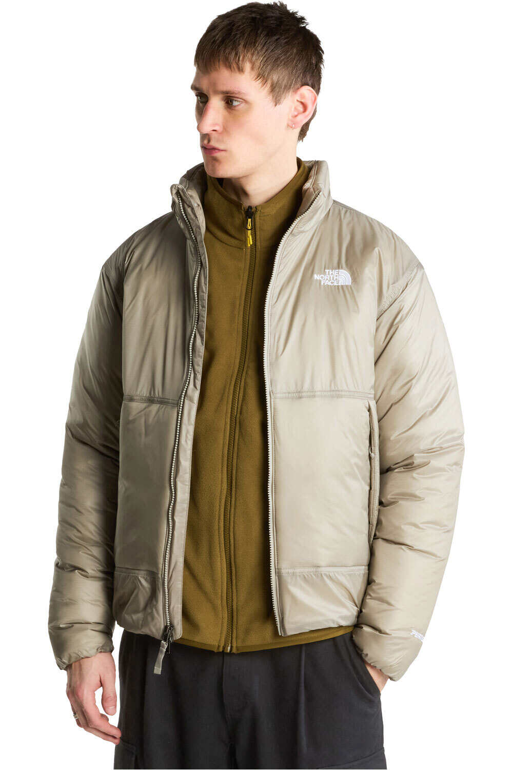 The North Face chaqueta outdoor hombre M PERTEX EXPLORE JACKET GRIS vista detalle