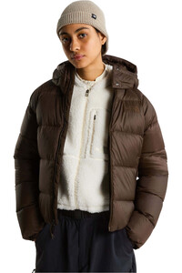 The North Face chaqueta outdoor mujer W HYDRENALITE CITY DOWN HOODED JACKET MARRON vista detalle