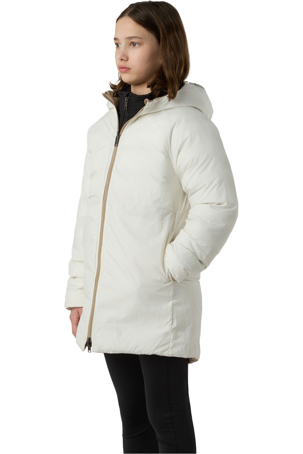 The North Face chaqueta outdoor niño REVERSIBLE PERRITO MARRON vista detalle