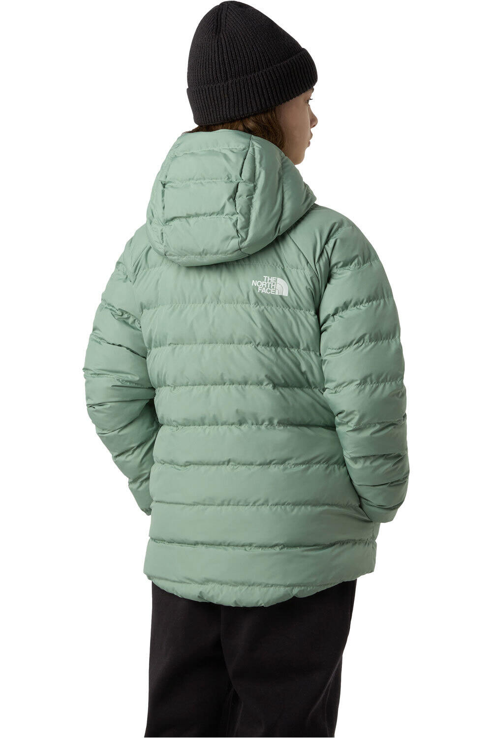 The North Face chaqueta outdoor niño REVERSIBLE PERRITO VERDE vista detalle
