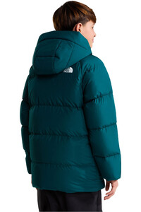 The North Face chaqueta outdoor niño TEEN NORTH DOWN FLEECE LINED SHORT PARKA VERDE vista trasera