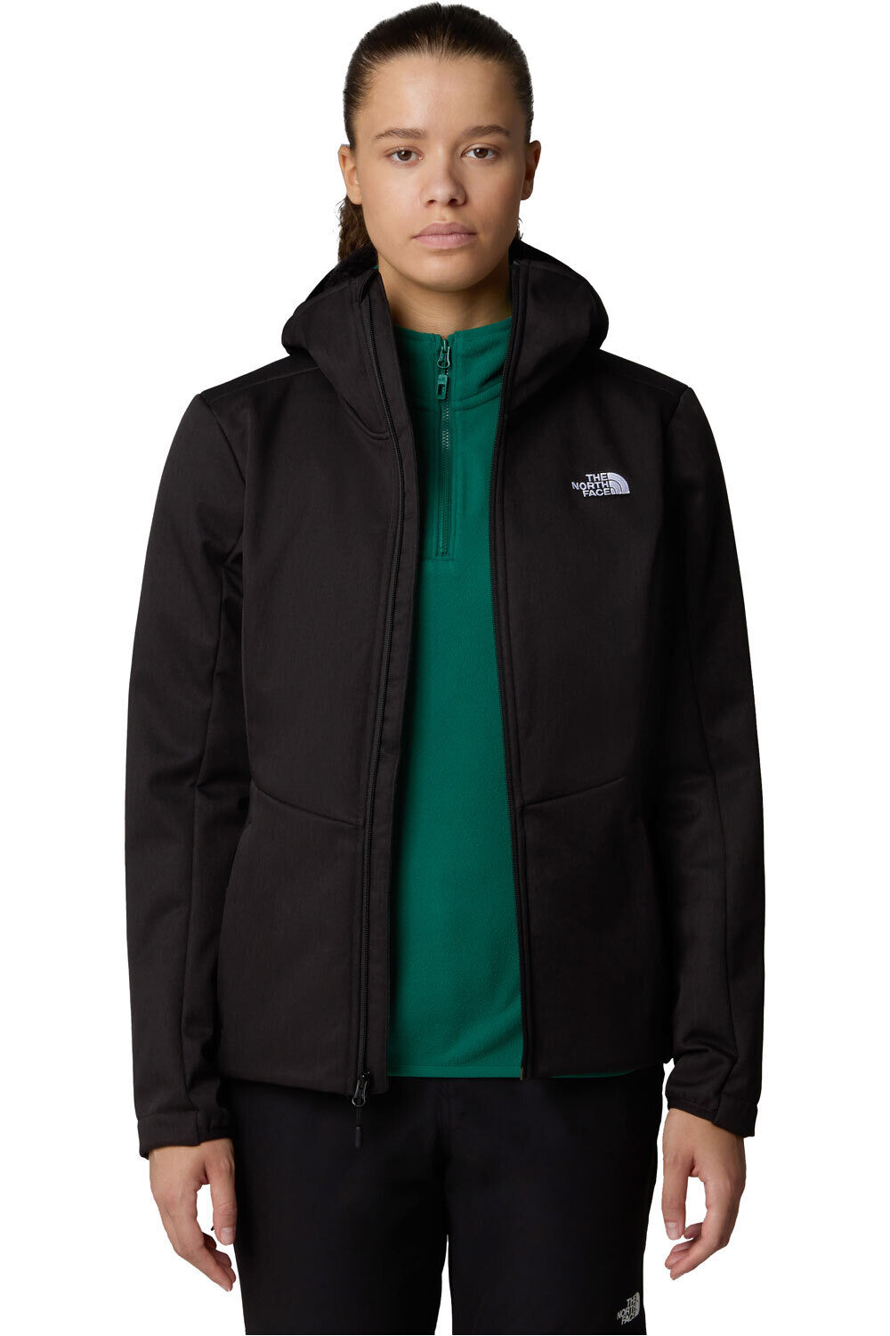 The North Face chaqueta softshell mujer QUEST HIGHLOFT NEGRO vista detalle