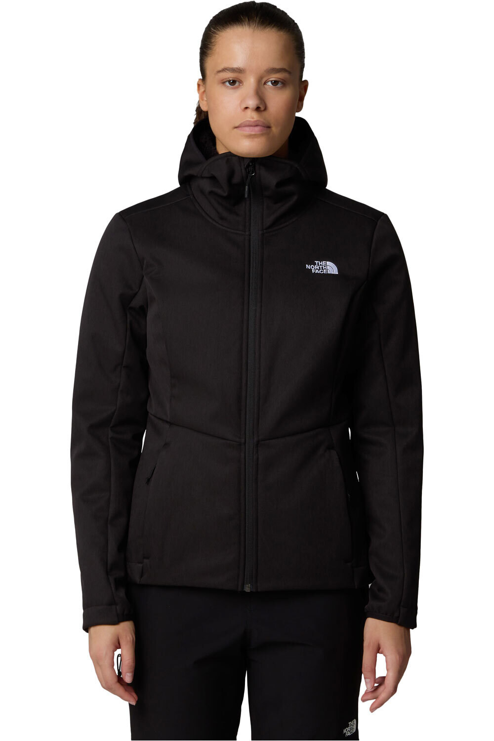 The North Face chaqueta softshell mujer QUEST HIGHLOFT NEGRO vista frontal