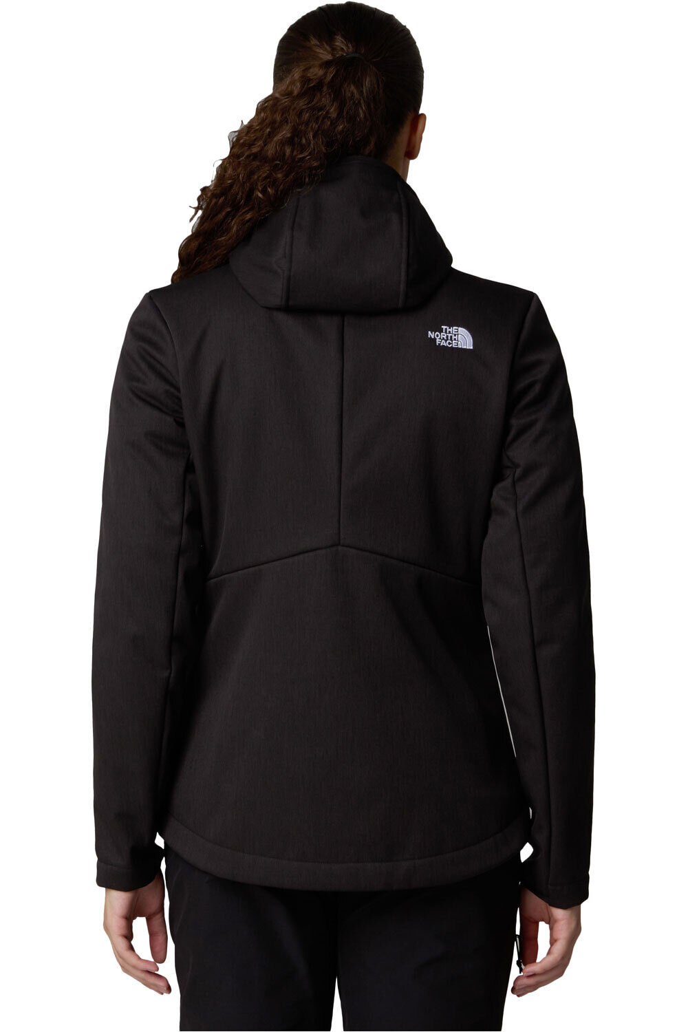 The North Face chaqueta softshell mujer QUEST HIGHLOFT NEGRO vista trasera
