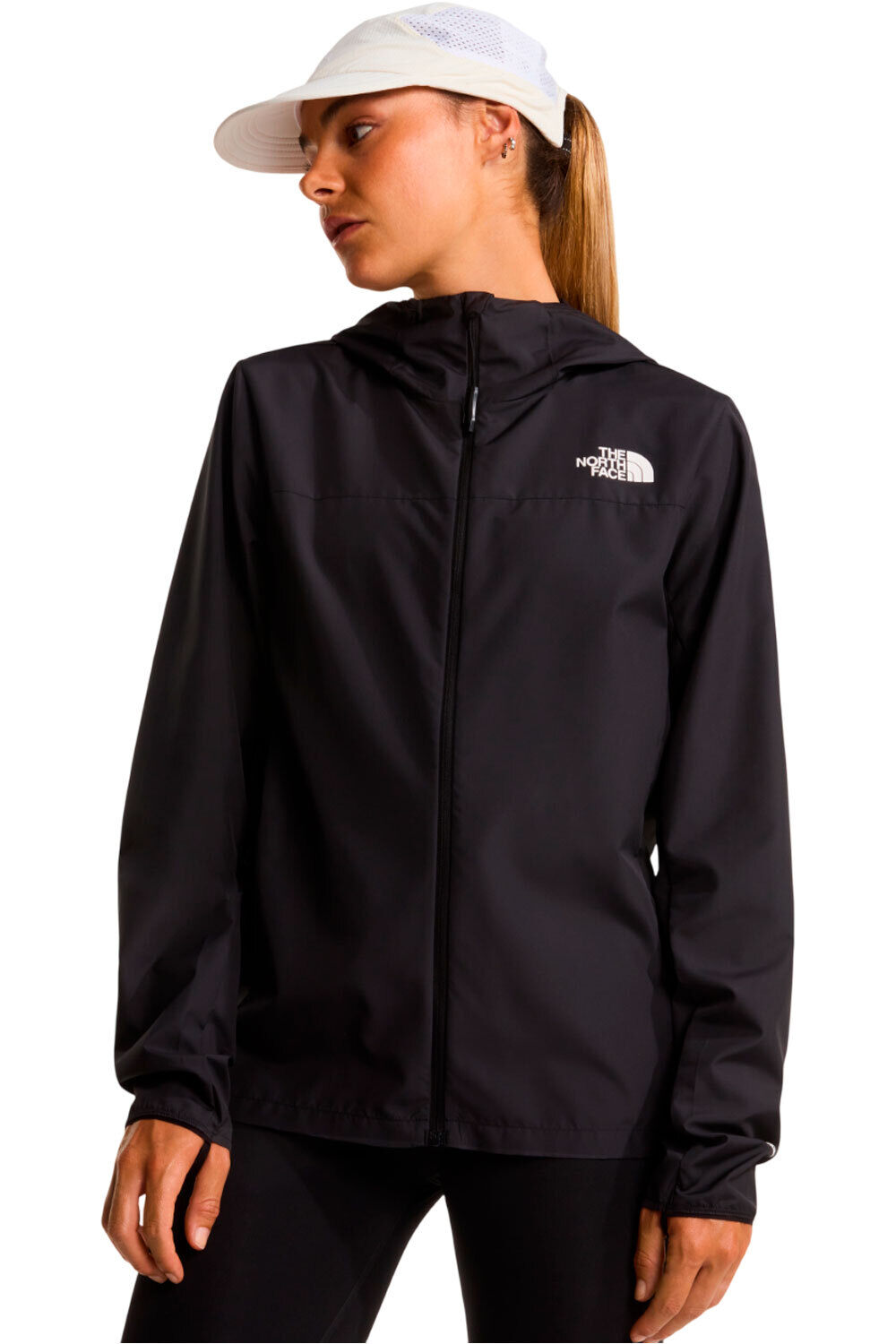 The North Face CHAQUETA TRAIL RUNNING MUJER FONTANALES NEGRO vista frontal
