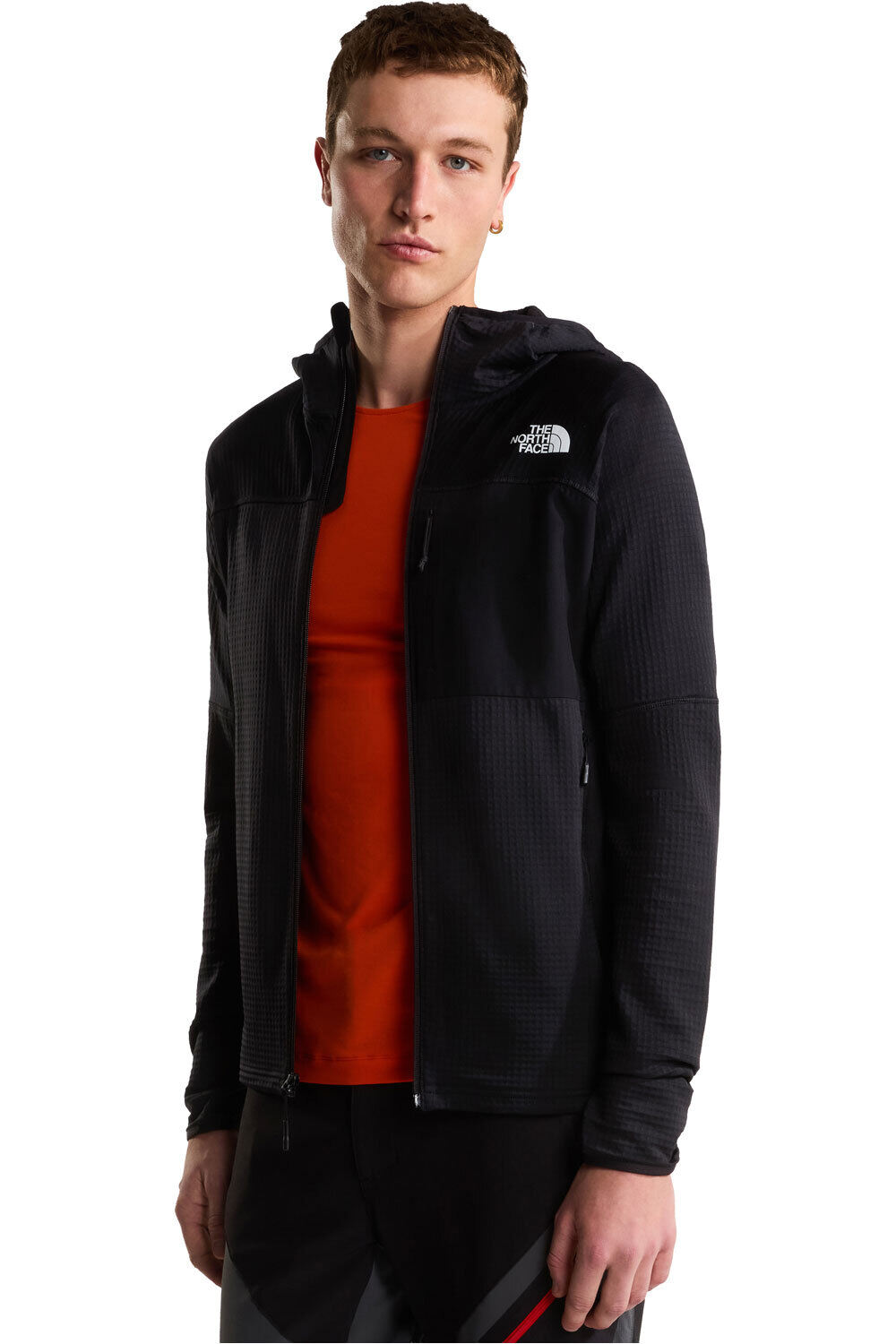 The North Face forro polar hombre M POLARTEC POWERGRID STORMGAP HOODIE MARRON vista detalle