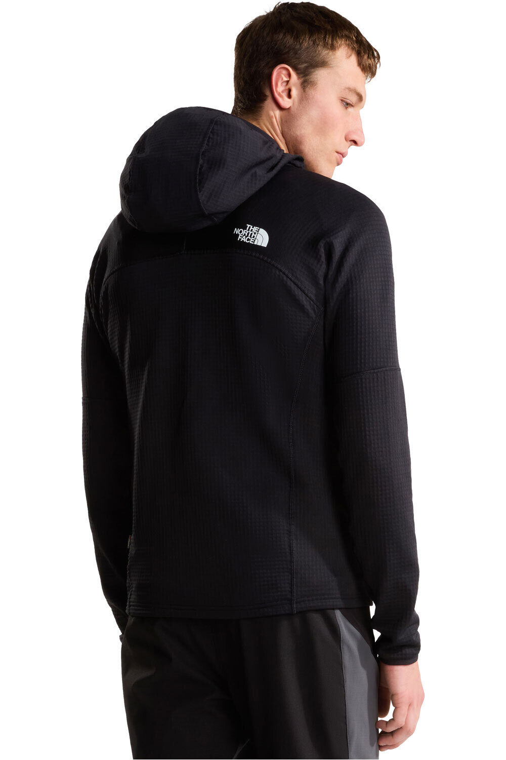 The North Face forro polar hombre M POLARTEC POWERGRID STORMGAP HOODIE MARRON vista trasera