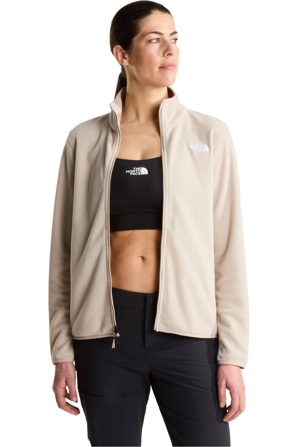 The North Face forro polar mujer W GLACIER FLEECE JACKET MARRON vista detalle