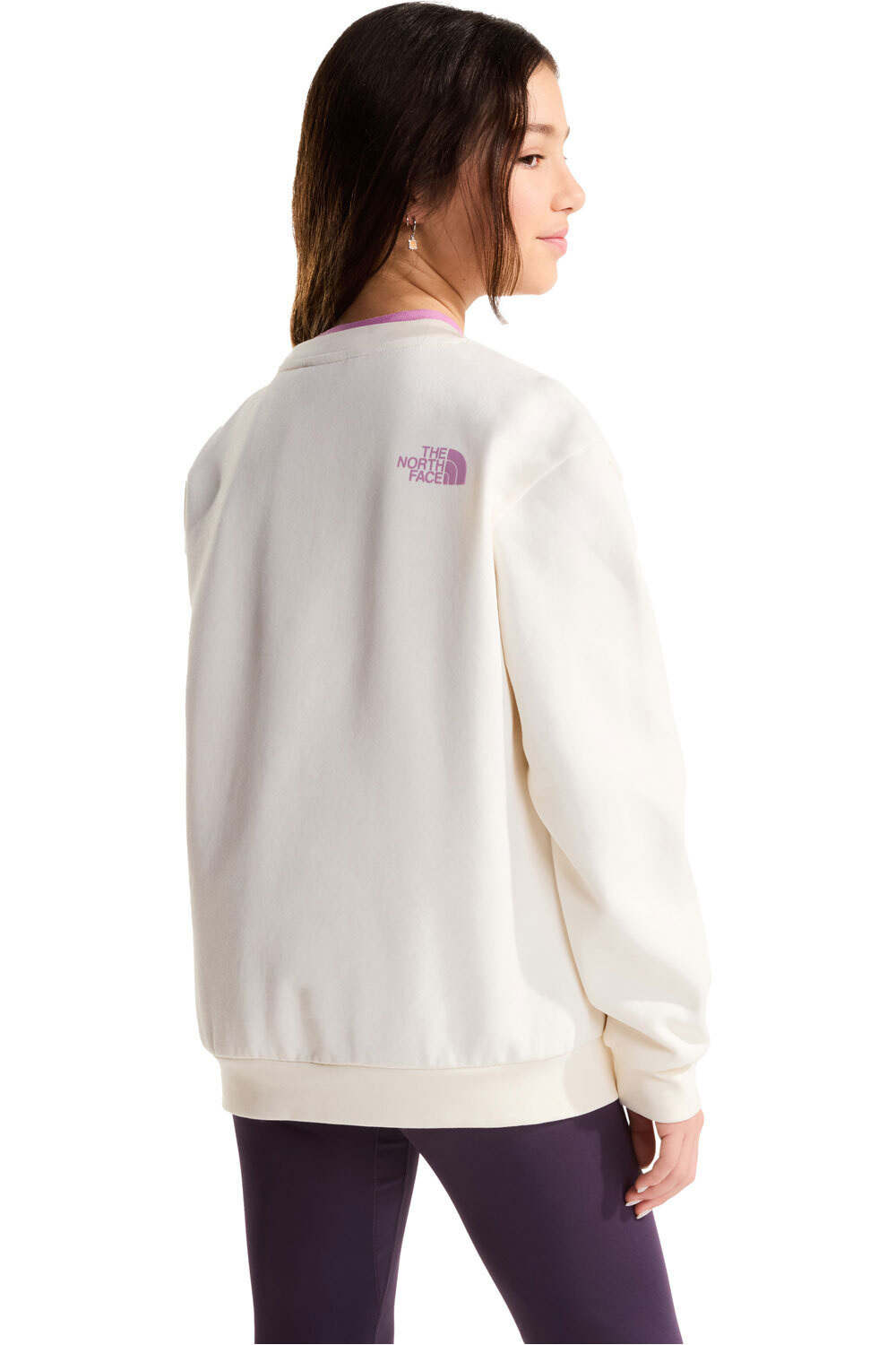 The North Face sudadera niña TEEN G CHALBI RELAXED CREW - GRAPHIC BLANCO vista trasera