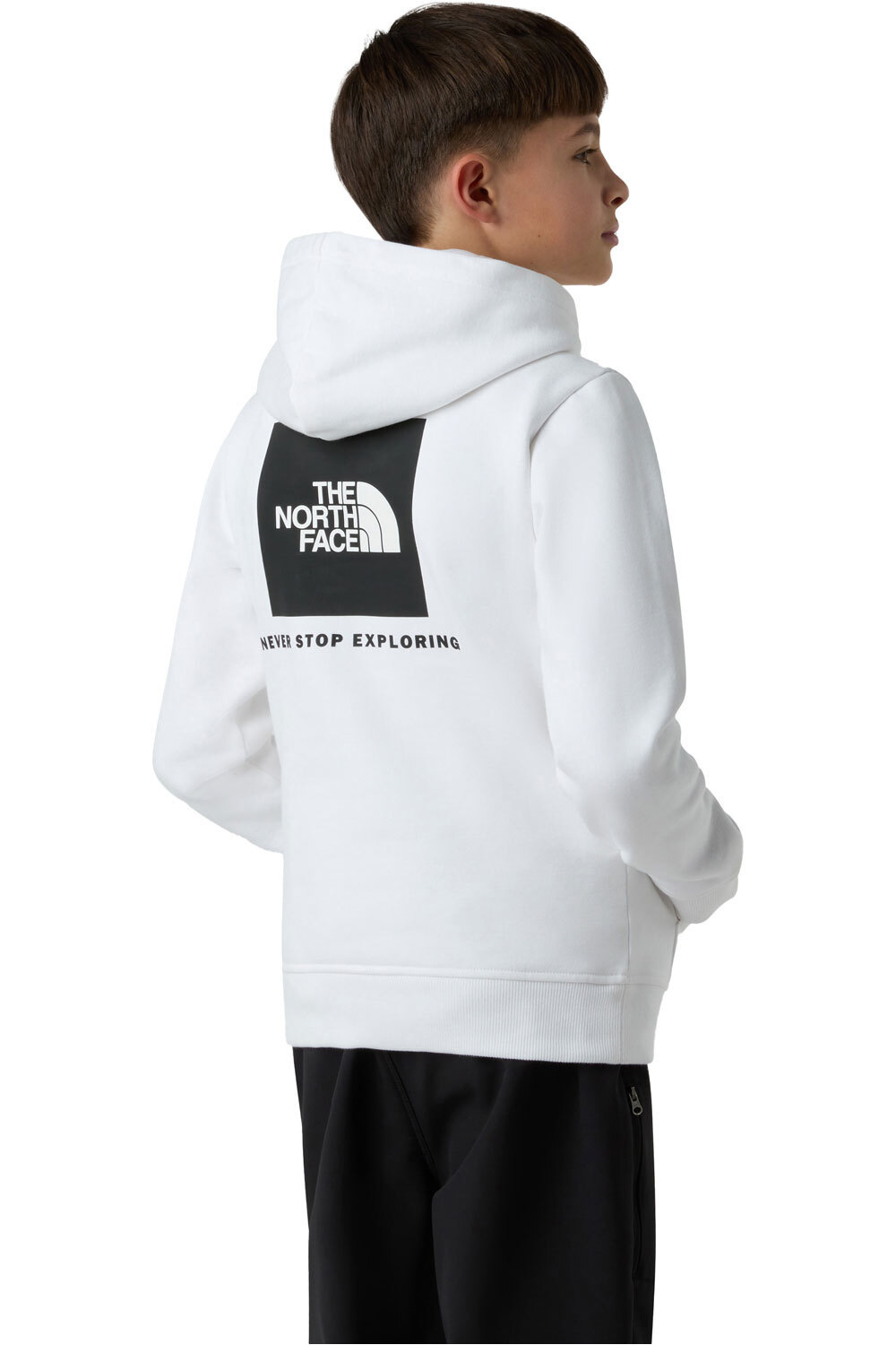 The North Face sudadera niño BOX NSE REGULAR BLANCO vista trasera