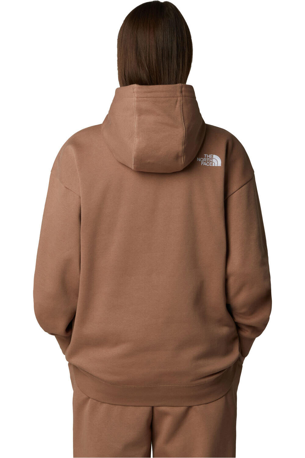 The North Face Sudaderas Montaña Mujer ESSENTIAL OVERSIZE MARRON vista trasera