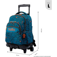Totto mochila deporte RUEDAS BOMPER RENGLONES AZUL 03