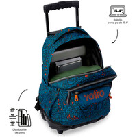 Totto mochila deporte RUEDAS BOMPER RENGLONES AZUL 04