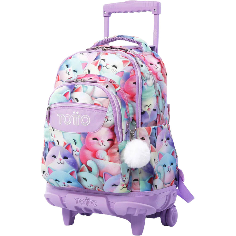 Totto mochila deporte RUEDAS BOMPER RENGLONES MORADO 01
